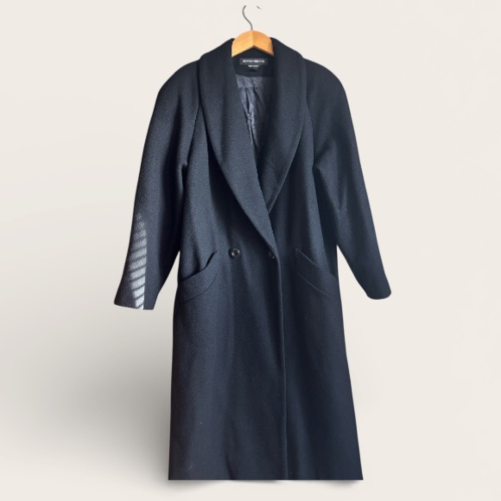 Vintage‎ DonnyBrook Black 100%
Wool Double-Breasted Coat
, Size 12p